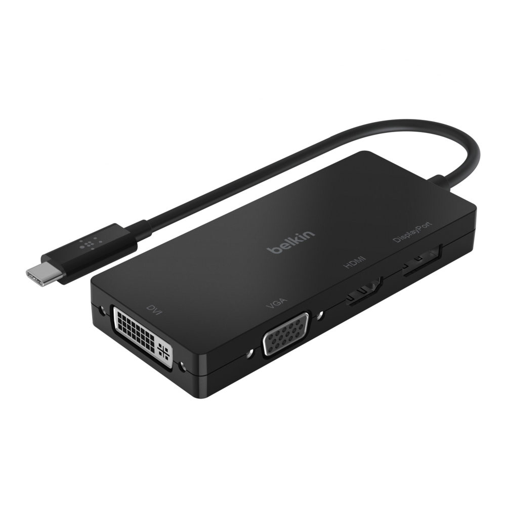 ADAPTER (อุปกรณ์แปลงสัญญาณ) BELKIN TYPE-C HUB 4-IN-1 15CM (AVC003BTBK)