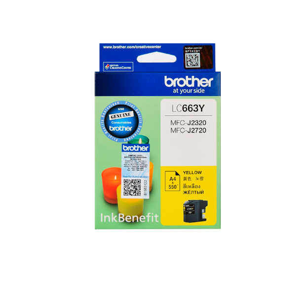 INK BROTHER (หมึกพิมพ์สำหรับปริ้นเตอร์) LC-663Y (YELLOW)