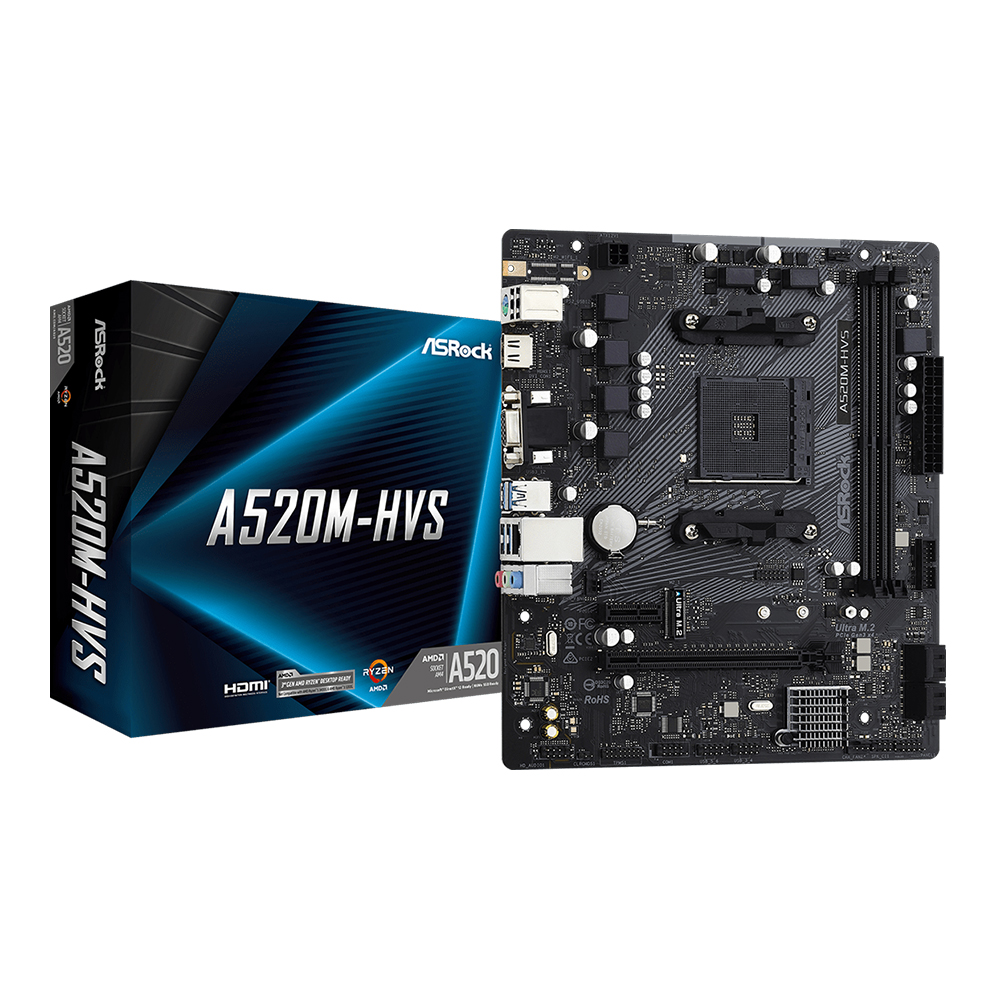 MAINBOARD (เมนบอร์ด) ASROCK A520M-HVS - AMD SOCKET AM4 DDR4 MICRO-ATX