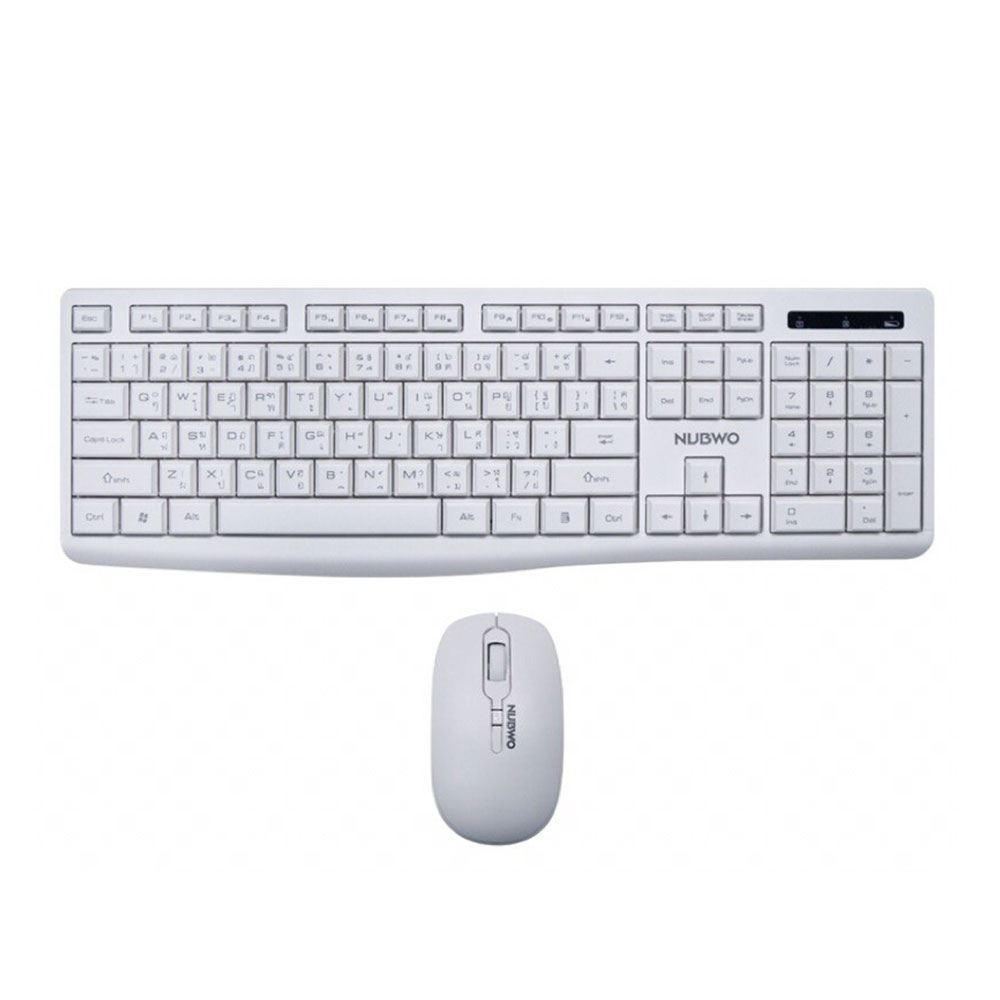 WIRELESS KEYBOARD & MOUSE (คีย์บอร์ดและเมาส์ไร้สาย) NUBWO VIRGO WIRELESS NKM-625 (WHITE)