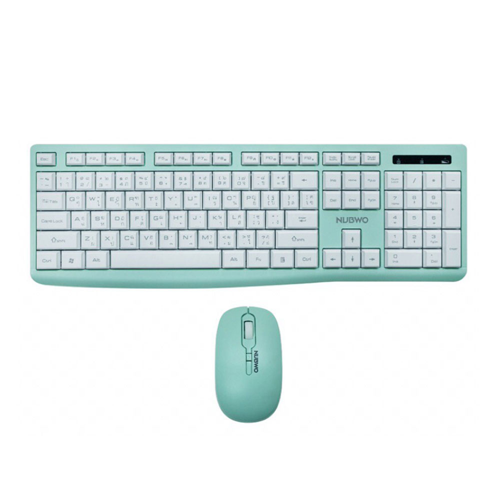 WIRELESS KEYBOARD & MOUSE (คีย์บอร์ดและเมาส์ไร้สาย) NUBWO VIRGO WIRELESS NKM-625 (BLUE)