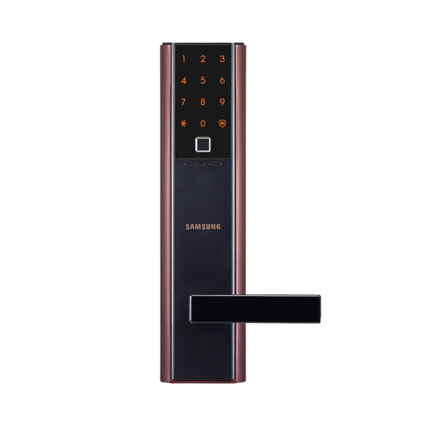 DIGITAL DOOR LOCK (กลอนประตูดิจิตอล) SAMSUNG SHP-DH538 THE MOST ADVANCED SMART LEVER DOORLOCK WITH FINGERPRINT AND PASSWORD (COPPER)