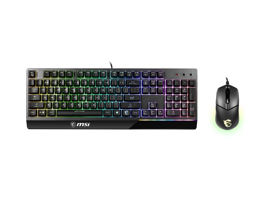 KEYBOARD & MOUSE (คีย์บอร์ดและเมาส์) MSI VIGOR GK30 GAMING KEYBOARD AND CLUTCH GM11 GAMING MOUSE COMBO (S11-04US602-CLA) BLACK
