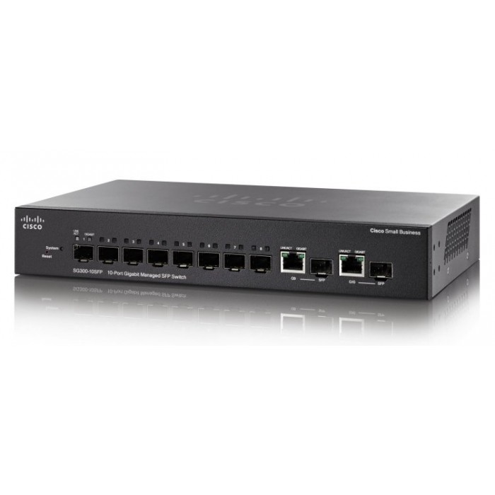 SWITCH (สวิตซ์) CISCO SG350-10SFP 10 PORT GIGABIT MANAGED SFP SWITCH (SG350-10SFP-K9-EU)