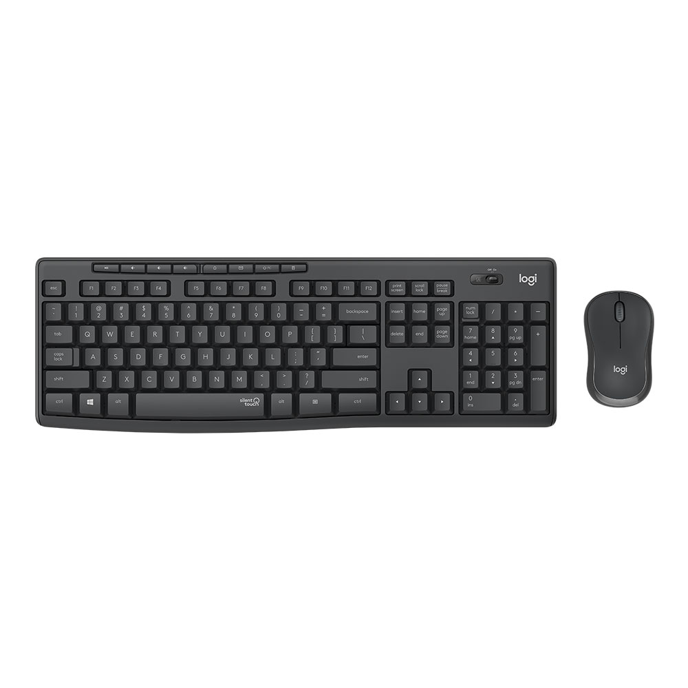WIRELESS KEYBOARD & MOUSE (คีย์บอร์ดและเมาส์ไร้สาย) LOGITECH MK295 WIRELESS SILENT (GRAPHITE)