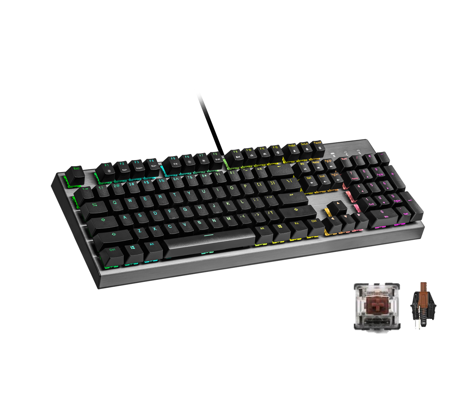 KEYBOARD (คีย์บอร์ด) COOLER MASTER CK350 RGB (BROWN-SWITCH) (TH) (CK-350-KKOM1-TA)