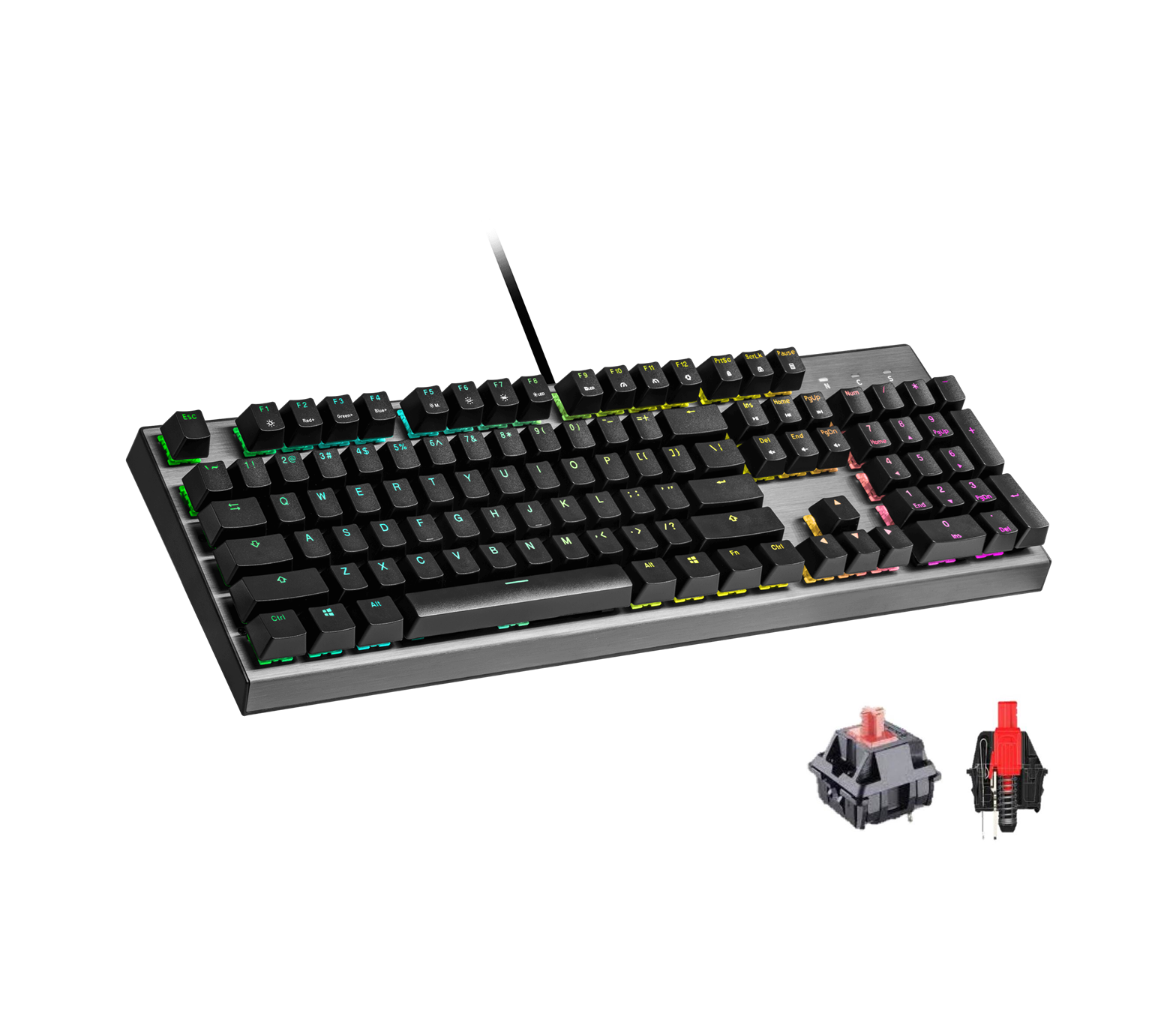 KEYBOARD (คีย์บอร์ด) COOLER MASTER CK350 RGB (RED-SWITCH) (TH) (CK-350-KKOR1-TA)