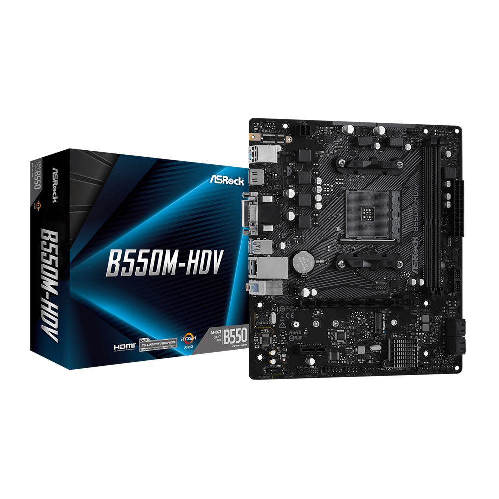 MAINBOARD (เมนบอร์ด) ASROCK B550M-HDV - AMD SOCKET AM4 DDR4 MICRO-ATX