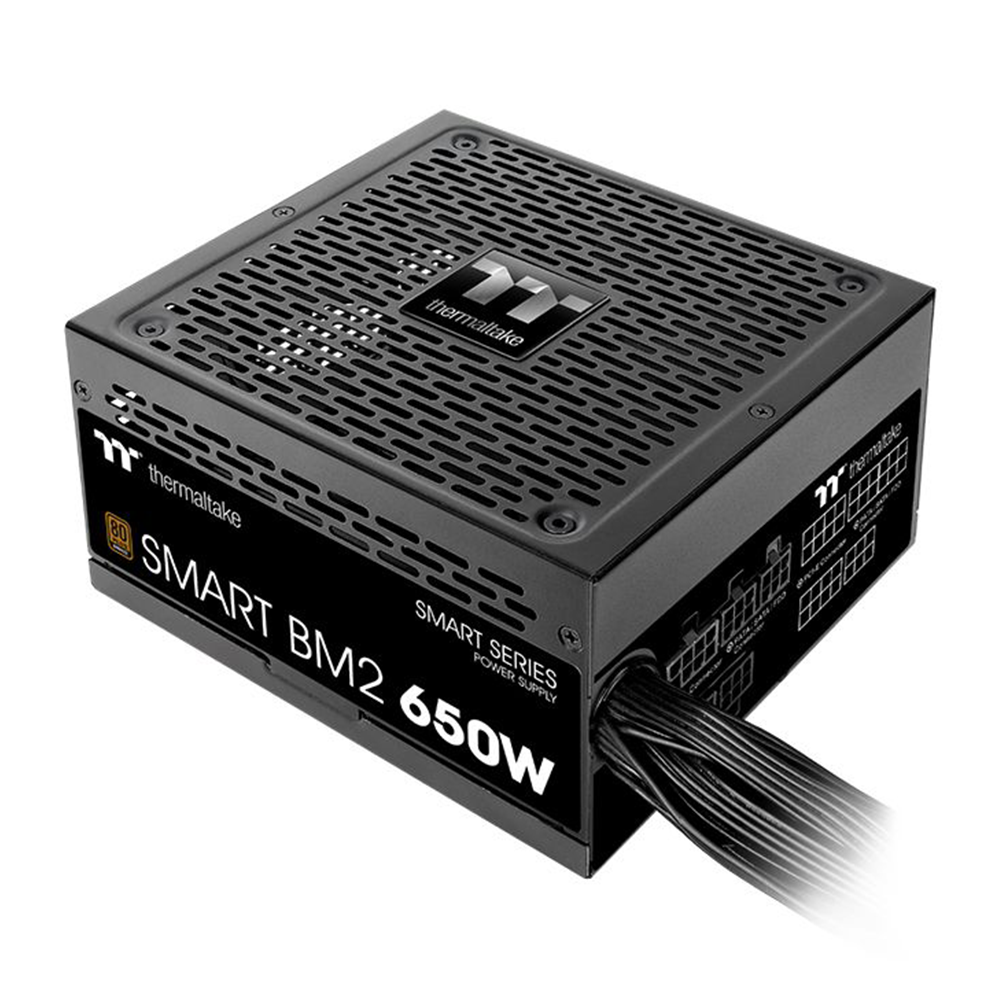 POWER SUPPLY (อุปกรณ์จ่ายไฟ) THERMALTAKE SMART BM2 650W 80 PLUS BRONZE BLACK ATX