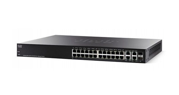 SWITCH (สวิตซ์) CISCO SF350-24MP 24-PORT 10/100 MAX POE MANAGED SWITCH (SF350-24MP-K9-EU) BLACK