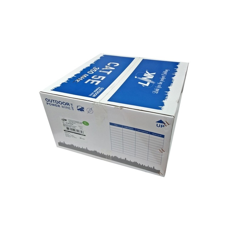 LAN CABLE (สายแลน) LINK US-9015PW CAT 5E UTP, PE OUTDOOR W/POWER WIRE