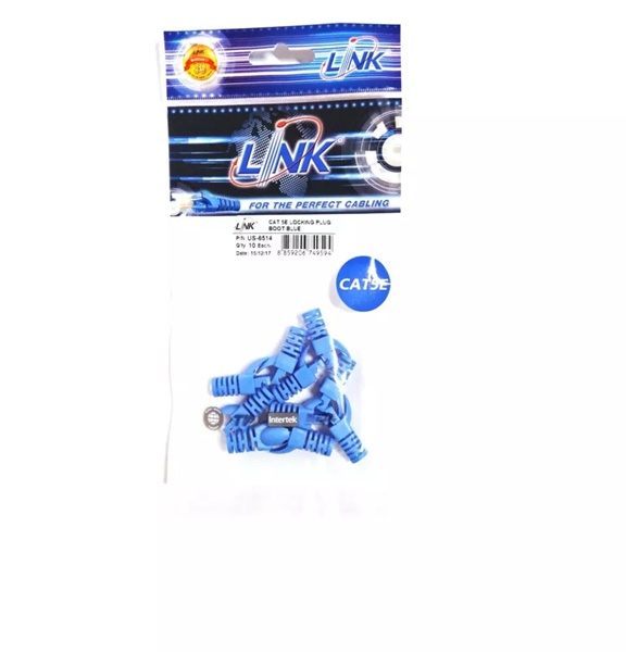 CABLE ACCESSORY (อุปกรณ์เสริมเคเบิล) LINK US-6514 CAT 5E LOCKING PLUG BOOT BLUE