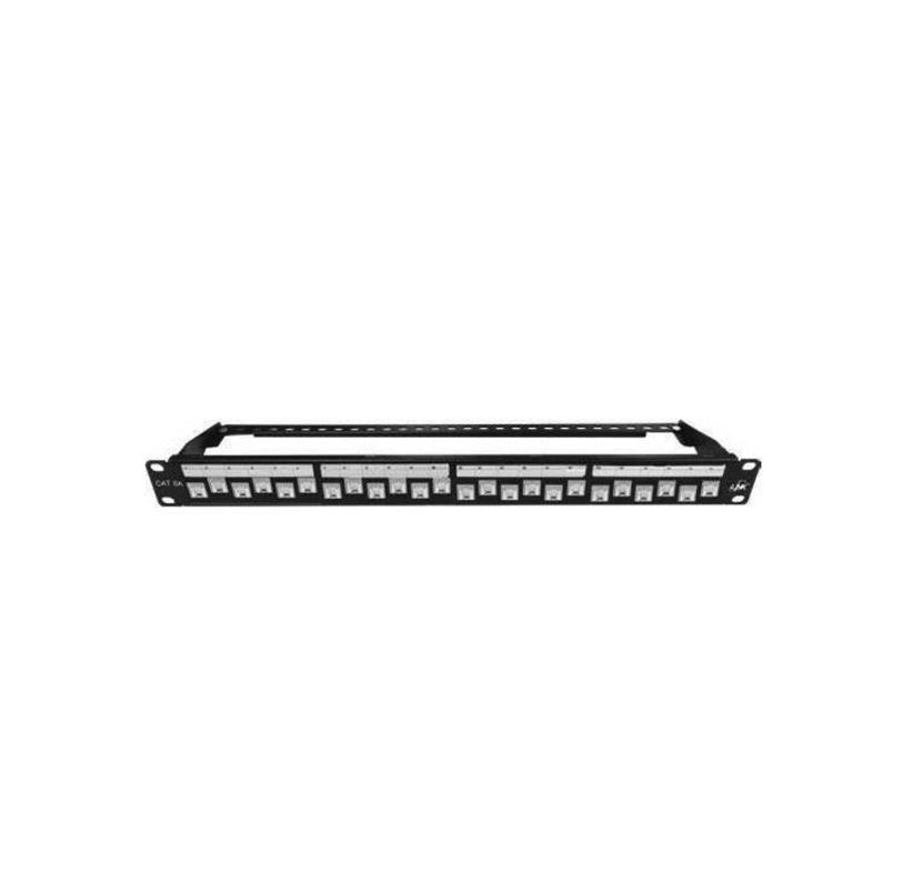 CABLE ACCESSORY (อุปกรณ์เสริมเคเบิล) LINK US-3224A CAT 6A PATCH PANEL 24 PORT,AUTO SHUTTER W/CABLE MANAGEMENT