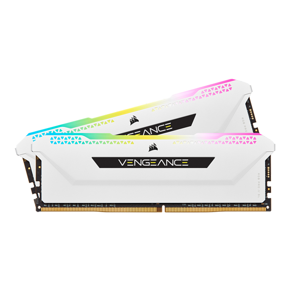 32GB (16GBx2) DDR4 3200MHz RAM (หน่วยความจำ) CORSAIR VENGEANCE PRO SL RGB (WHITE) (CMH32GX4M2E3200C16W)