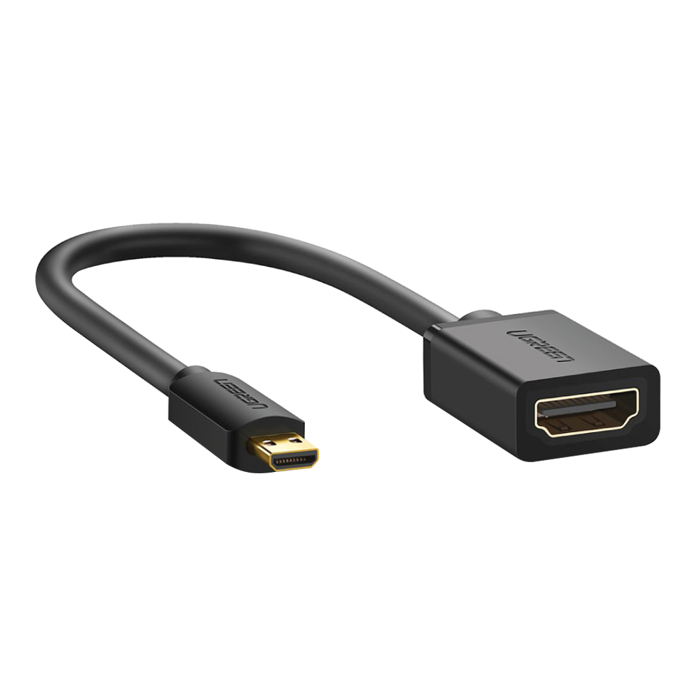 MICRO HDMI TO HDMI ADAPTER (อะแดปเตอร์แปลงสัญญาณภาพ) UGREEN 20134 - MICRO HDMI MALE TO HDMI FEMALE CABLE (20CM)