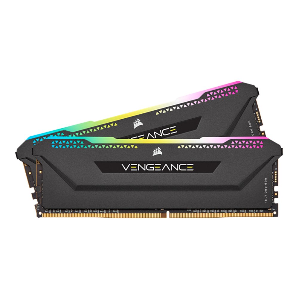 32GB (16GBx2) DDR4 3200MHz RAM (หน่วยความจำ) CORSAIR VENGEANCE PRO RGB SL (BLACK) (CMH32GX4M2E3200C16)