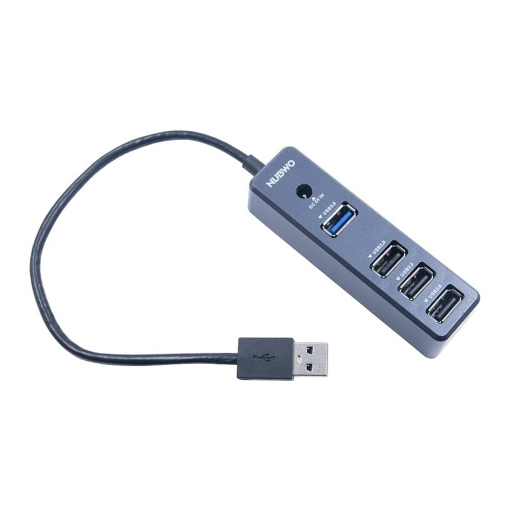 USB HUB (ยูเอสบีฮับ) NUBWO NH-49 - 4 PORTS USB 3.0/USB 2.0 (BLACK)