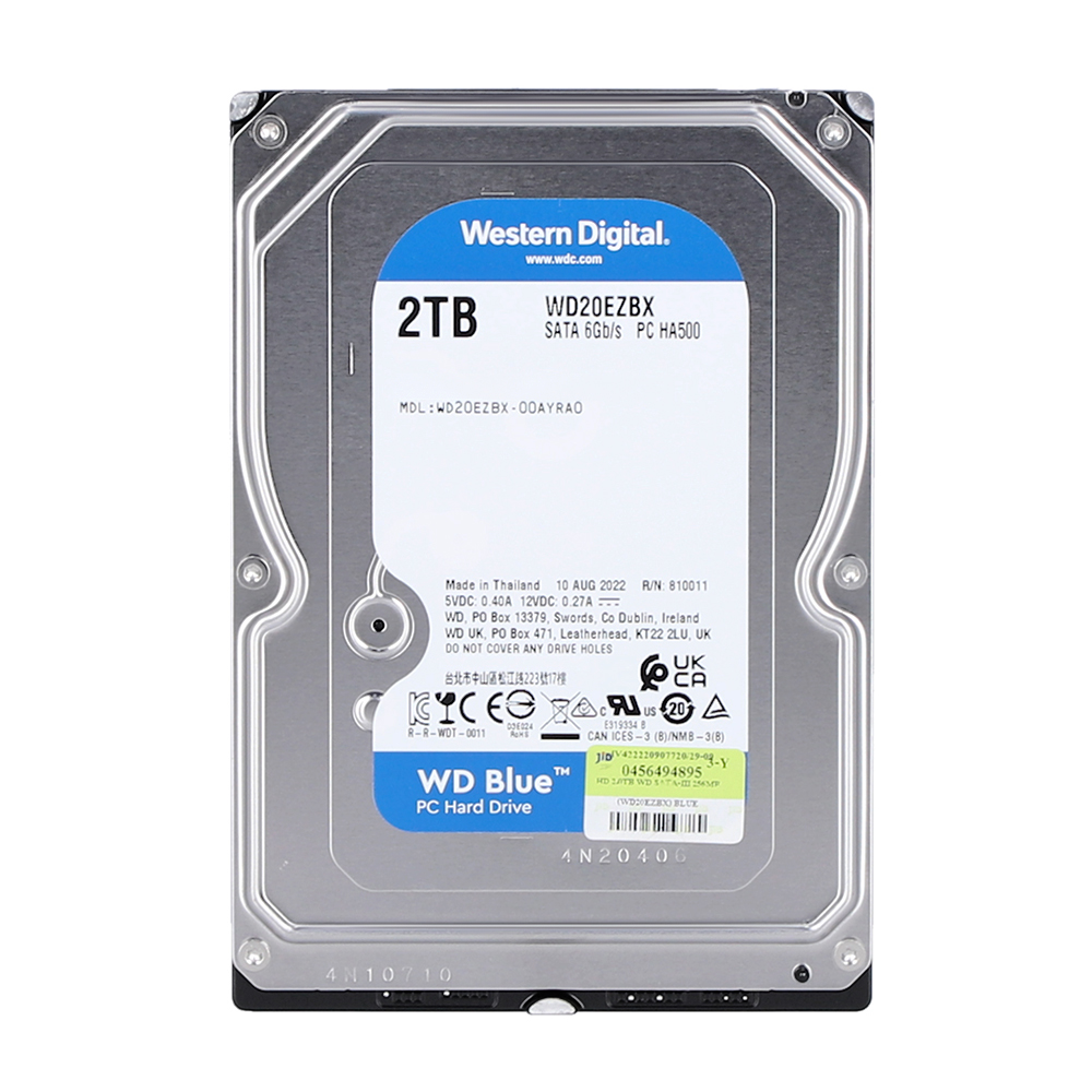 2 TB 3.5 INCH HDD (ฮาร์ดดิสก์ 3.5 นิ้ว) WD BLUE - 7200RPM SATA3 (WD20EZBX)
