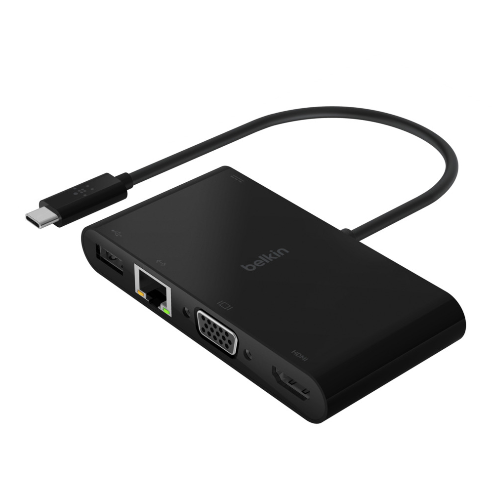 USB TYPE-C MULTIPORT ADAPTER (อุปกรณ์แปลงสัญญาณ) BELKIN USB-C 5-IN-1 MULTIMEDIA (AVC004BTBK)