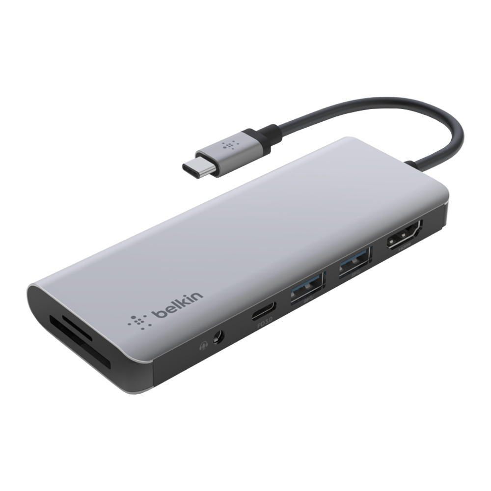 USB TYPE C MULTIPORT ADAPTER (อุปกรณ์แปลงสัญญาณ) BELKIN USB TYPE-C 7-IN-1 MULTIPORT (AVC009BTSGY)