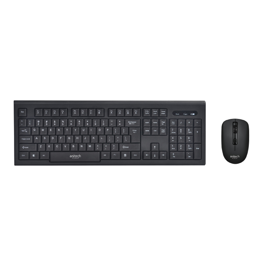 WIRELESS KEYBOARD & MOUSE (คีย์บอร์ดและเมาส์ไร้สาย) ANITECH PA804 (BLACK)