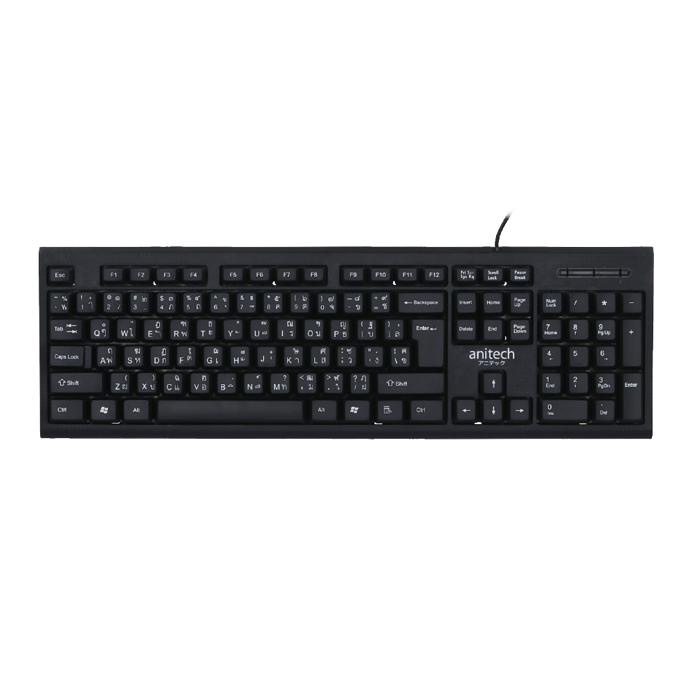 KEYBOARD (คีย์บอร์ด) ANITECH P202 USB (BLACK)