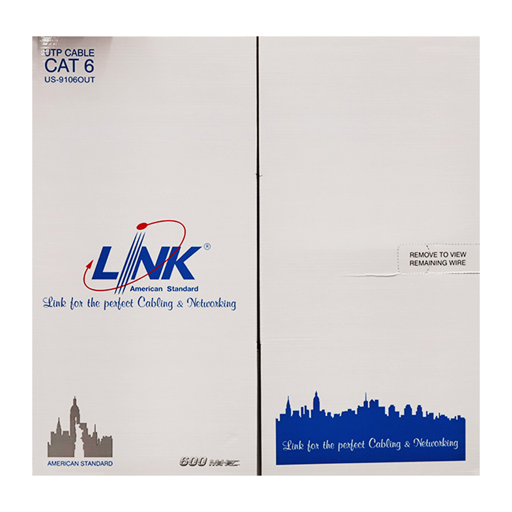 LAN CABLE (สายแลน) LINK (US-9106OUT) CAT 6 UTP PE OUTDOOR (DOUBLE JACKET) (305 M./BOX.)
