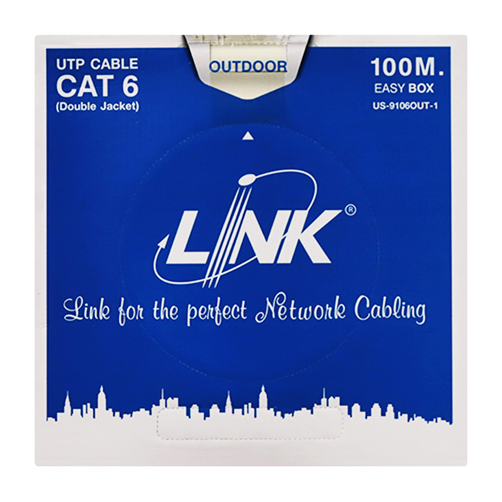 LAN CABLE (สายแลน) LINK (US-9106OUT-1) CAT 6 UTP PE OUTDOOR (DOUBLE JACKET) (100 M./BOX.)