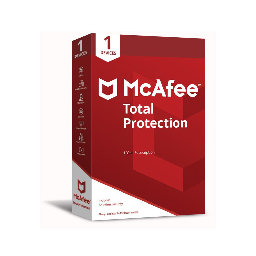 ANTIVIRUS (แอนตี้ไวรัส) MCAFEE TOTAL PROTECTION 1 DEVICE 1 YEAR