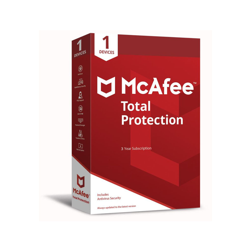 ANTIVIRUS (แอนตี้ไวรัส) MCAFEE TOTAL PROTECTION 1 DEVICE 3 YEAR
