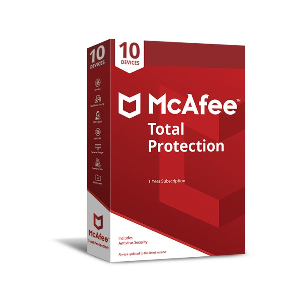ANTIVIRUS (แอนตี้ไวรัส) MCAFEE TOTAL PROTECTION 10 DEVICE 1 YEAR