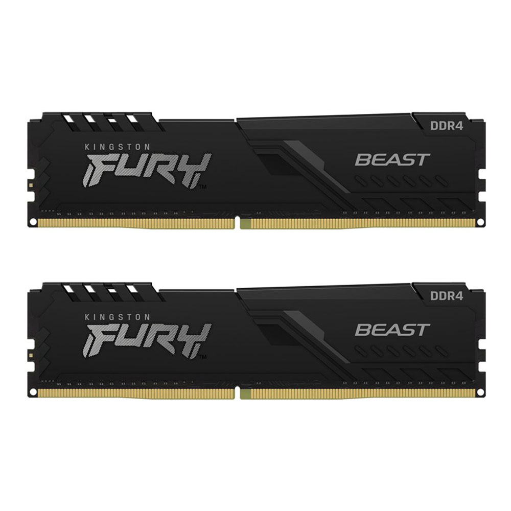 16GB (8GBx2) DDR4 3200MHz RAM (หน่วยความจำ) KINGSTON FURY BEAST DDR4 (BLACK) (KF432C16BBK2/16)