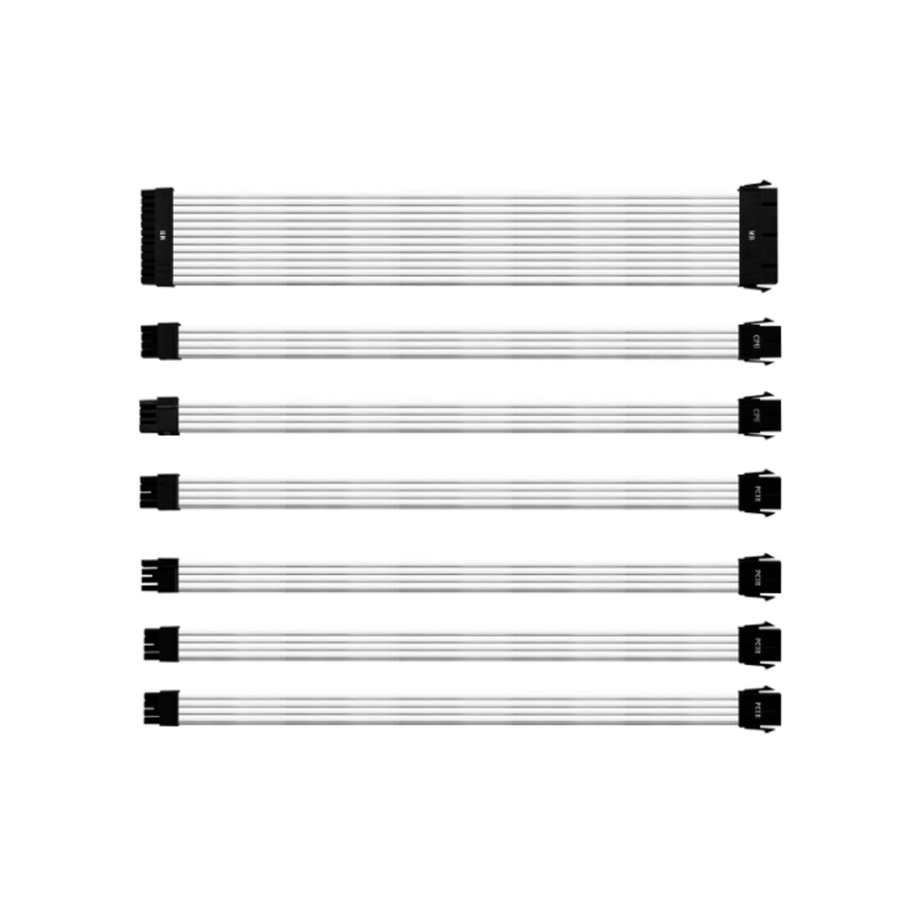 SLEEVED CABLE (สายถัก) COOLER MASTER CABLE SLEEVED EXTENSION KIT 30CM [CMA-NEST16XXWT1-GL] WHITE