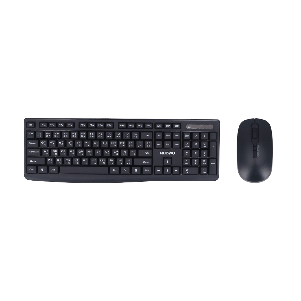 WIRELESS KEYBOARD & MOUSE (คีย์บอร์ดและเมาส์ไร้สาย) NUBWO VIRGO WIRELESS NKM-625 (BLACK)