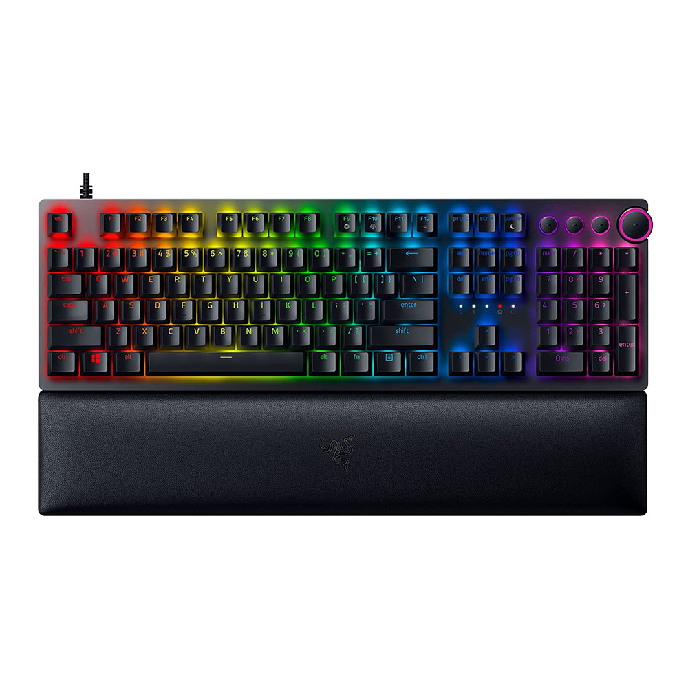 KEYBOARD (คีย์บอร์ด) RAZER HUNTSMAN V2 (BLACK) (RAZER CLICKY OPTICAL SWITCH - RAZER CHROMA RGB - EN)