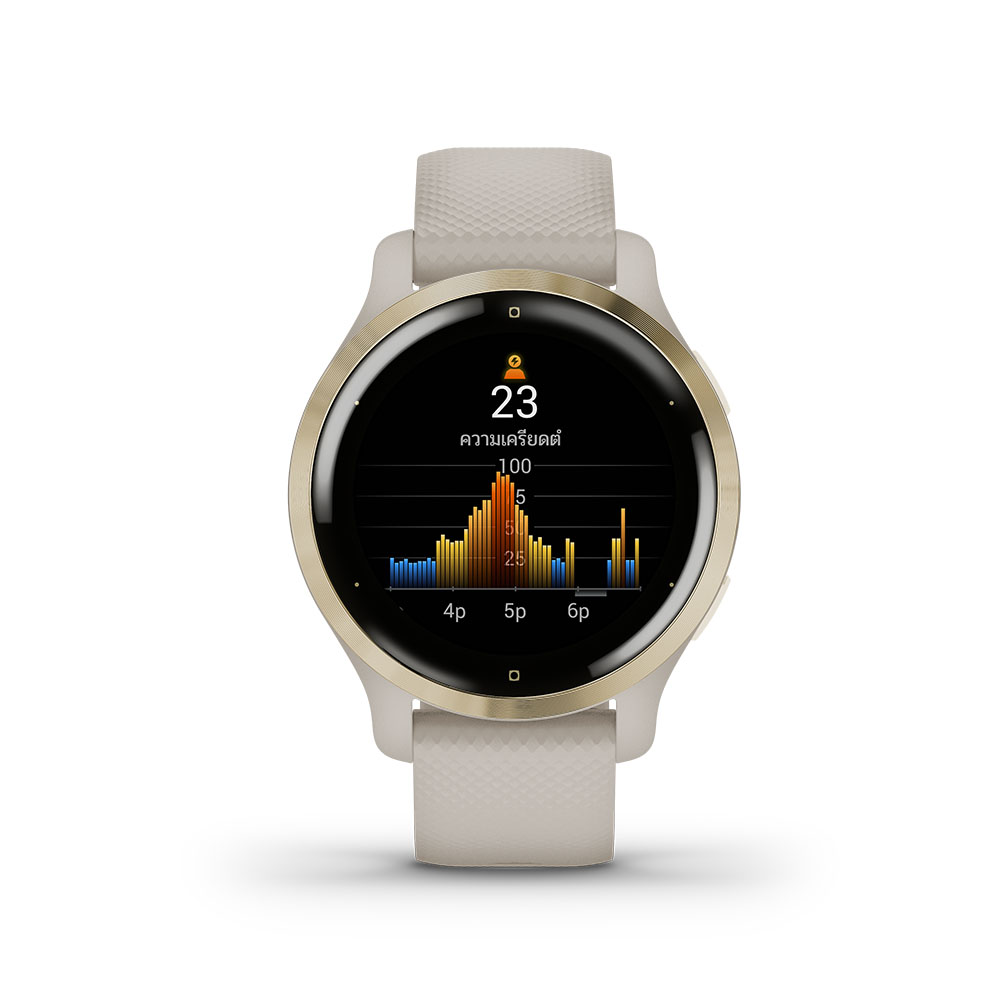 SMARTWATCH (นาฬิกาอัจฉริยะ) GARMIN VENU 2S (753759281670) LIGHT GLOD BEZEL