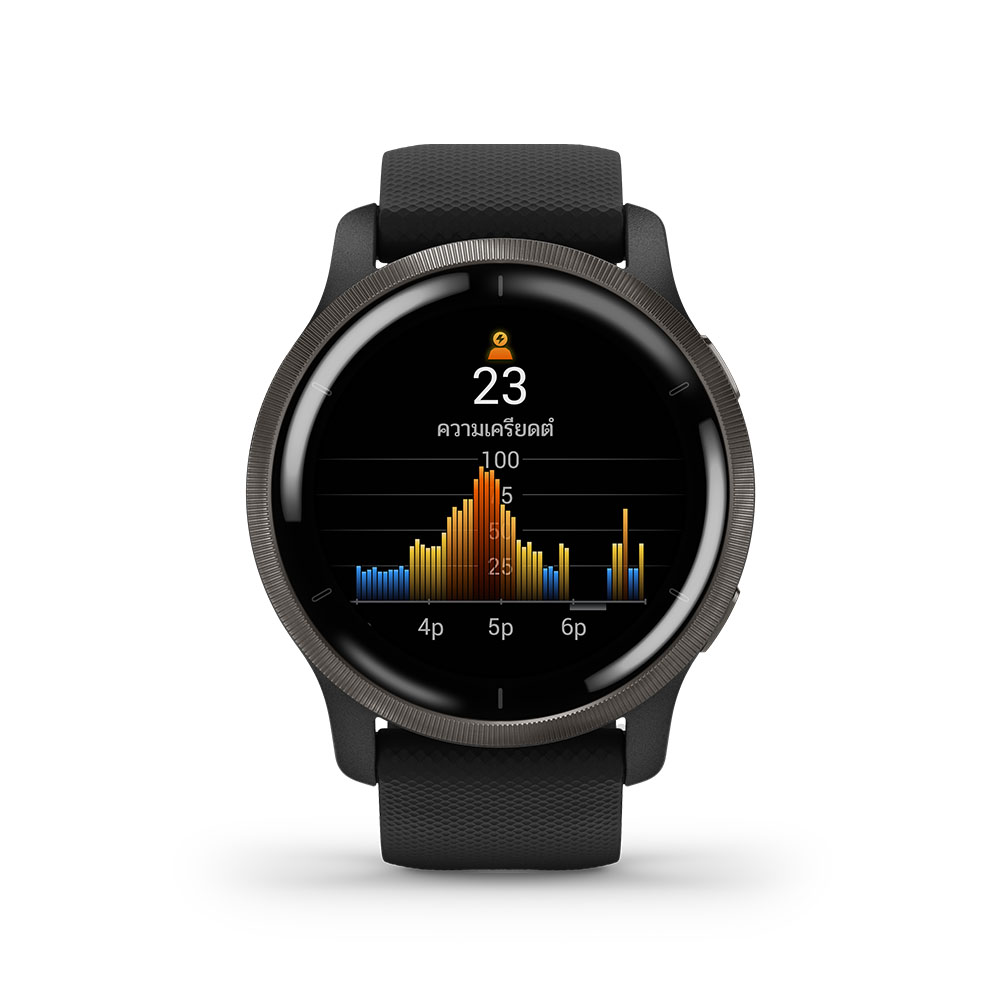SMARTWATCH (นาฬิกาอัจฉริยะ) GARMIN VENU 2  (753759281656) SLATE BEZEL WITH BLACK