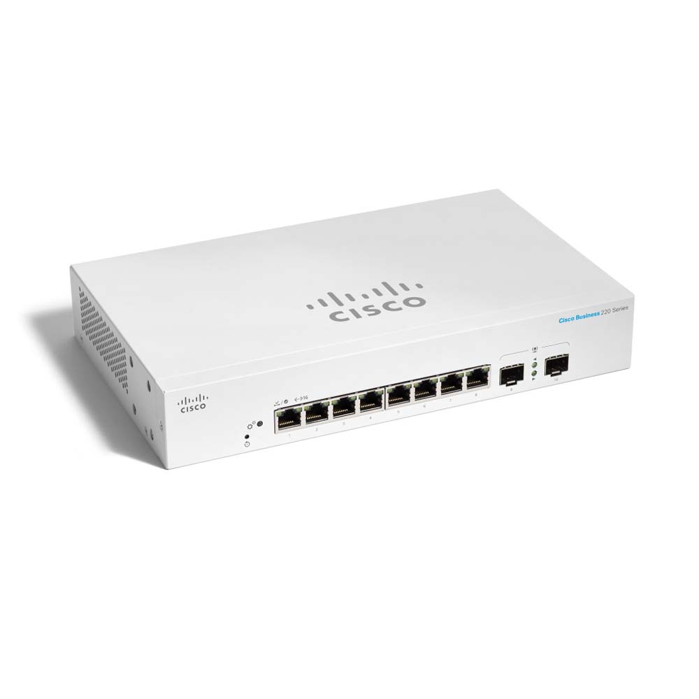 SWITCH (สวิตซ์) CISCO CBS220 SMART 8-PORT GE,EXT,PS,2x1G SFP (CBS220-8T-E-2G-EU)