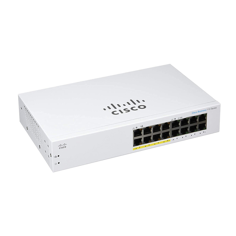 SWITCH (สวิตซ์) CISCO CBS110  UNMANAGE 16-PORT GE, PARTIAL POE (CBS110-16PP-EU)