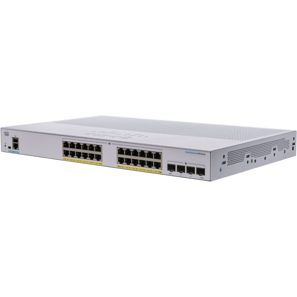 SWITCH (สวิตซ์) CISCO CBS250 SMART 24-PORT GE, 4x1G SFP (CBS250-24T-4G-EU)