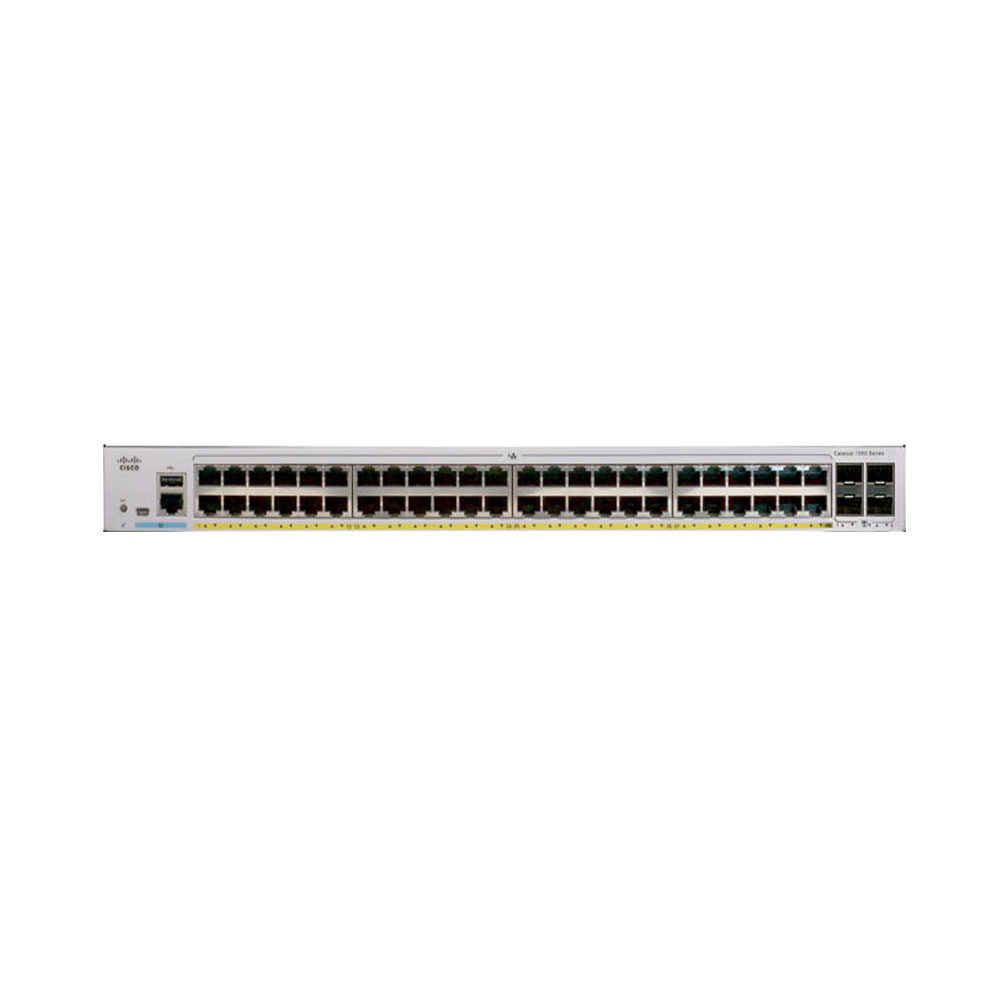 SWITCH (สวิตซ์) CISCO CATALYST 1000 48PORT GE, 4X1G SFP (C1000-48T-4G-L)