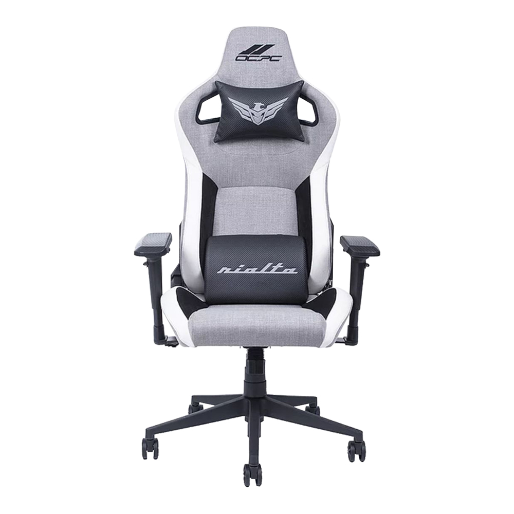 GAMING CHAIR (เก้าอี้เกมมิ่ง) OCPC RIALTA PREMIUM FABRIC (OC-GC-RIA-F-GR) (GREY-WHITE) (สินค้าต้องประกอบก่อนใช้งาน)