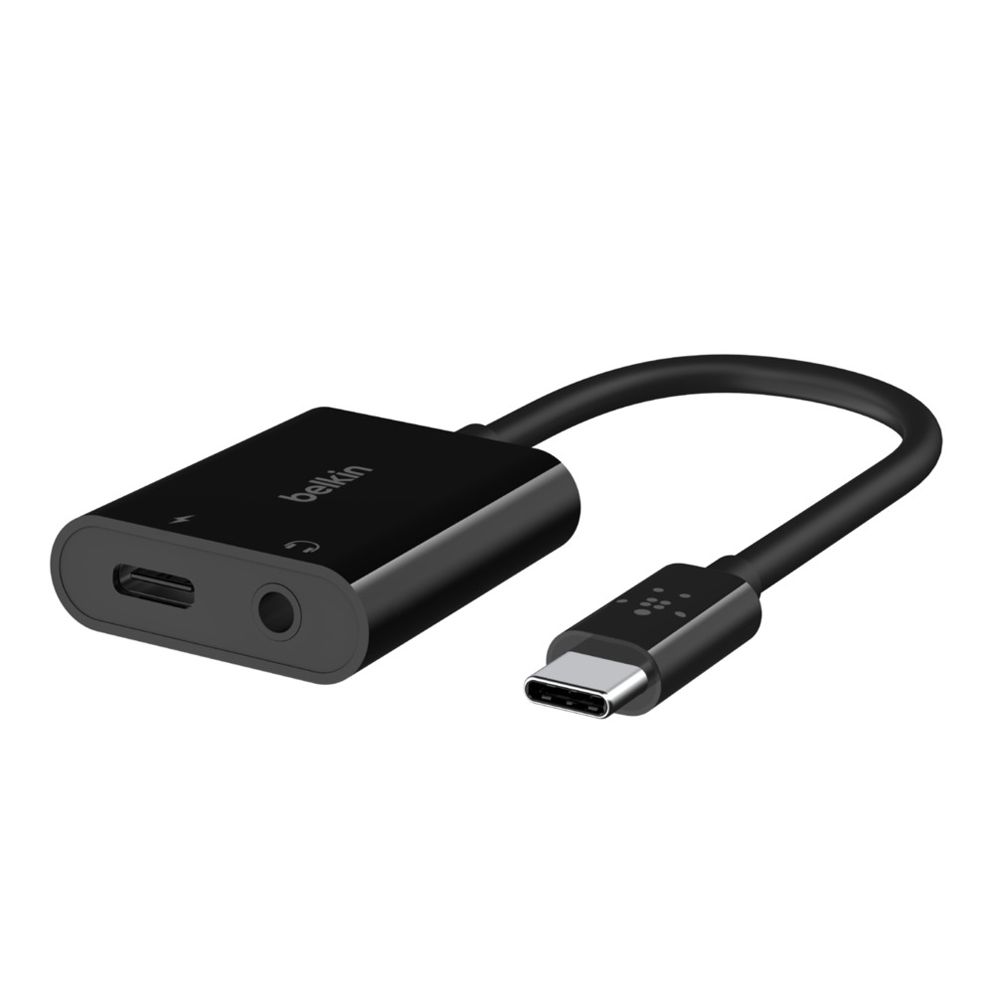 ADAPTER (อุปกรณ์แปลงสัญญาณ) BELKIN USB-C CHARGE + 3.5MM AUDIO (NPA004BTBK)