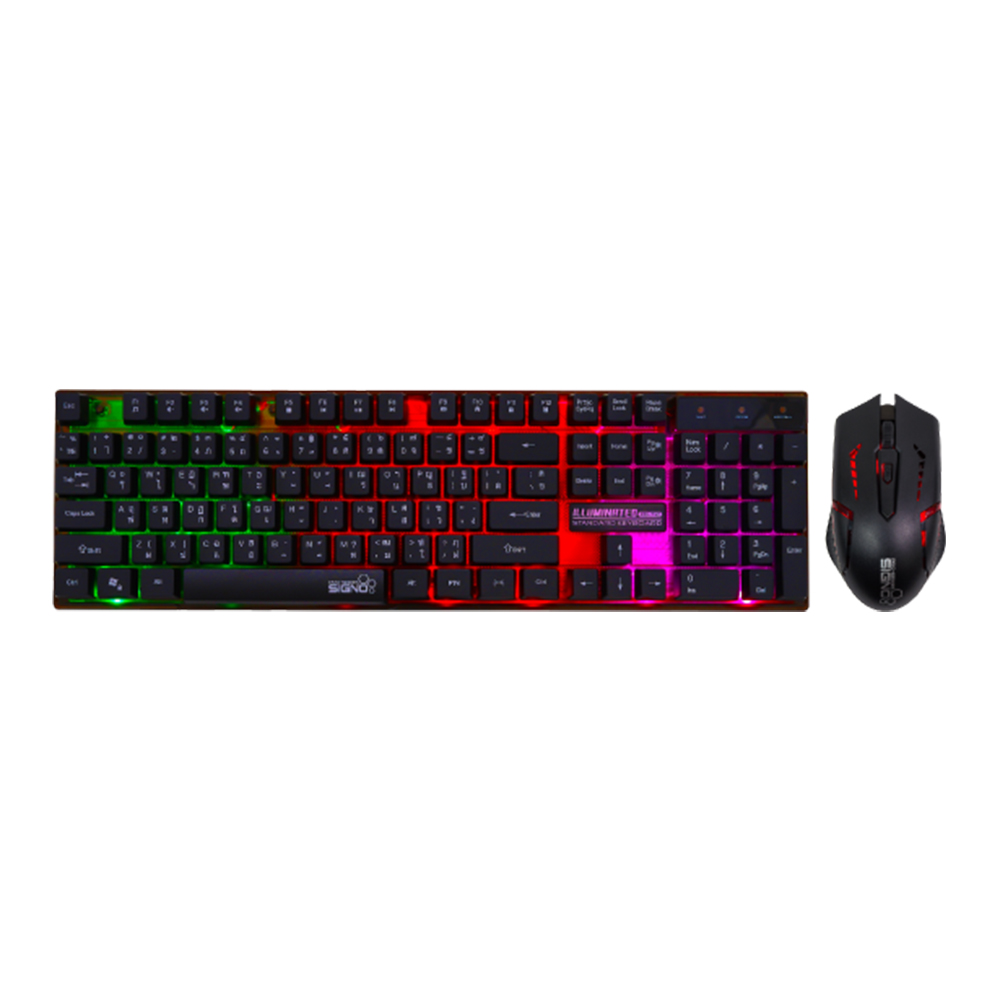 KEYBOARD & MOUSE (คีย์บอร์ดและเมาส์) SIGNO SUNDAZE KB-712+GM-112 [ILLUMINATED]