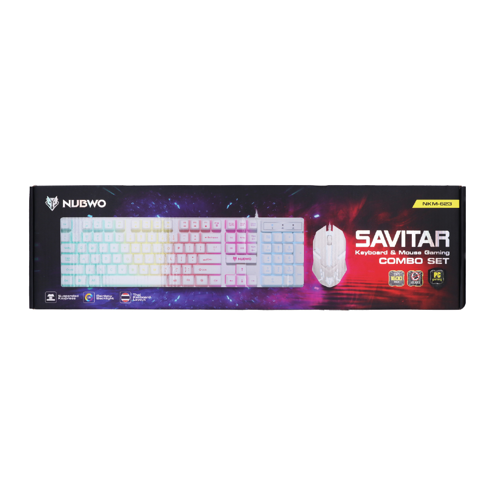 KEYBOARD & MOUSE (คีย์บอร์ดและเมาส์) NUBWO SAVITAR NKM-623 (WHITE)