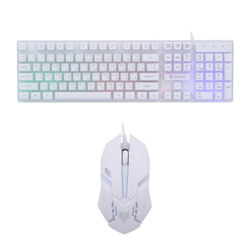 KEYBOARD & MOUSE (คีย์บอร์ดและเมาส์) NUBWO SAVITAR NKM-623 (WHITE)