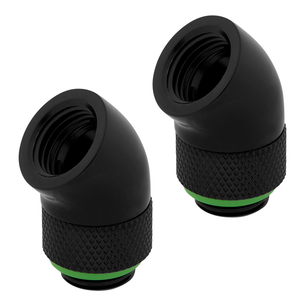 FITTING (อุปกรณ์ประกอบชุดน้ำ) CORSAIR XF ADAPTER 45 ROTARY (CX-9055002-WW) TWIN PACK (BLACK)