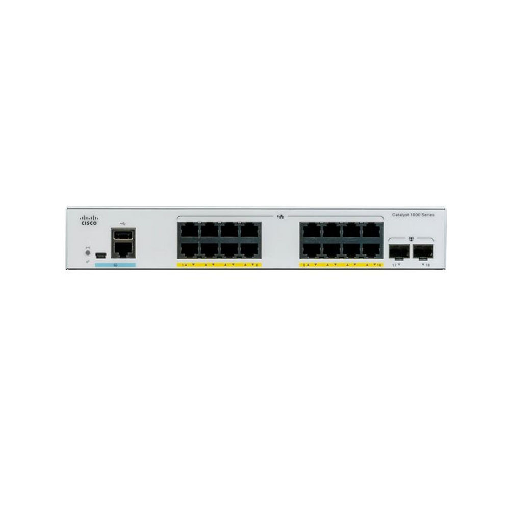 SWITCH (สวิตซ์) CISCO CATALYST 1000 16PORT GE, POE, EXT PS, 2x1G SFP (C1000-16P-E-2G-L)