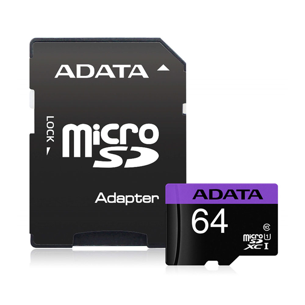 64 GB MICRO SD CARD (ไมโครเอสดีการ์ด) ADATA PREMIER MICROSDHC/SDXC UHS-I CLASS10 (ADATA 64GB MicroSDXC UHS-I CLASS10)