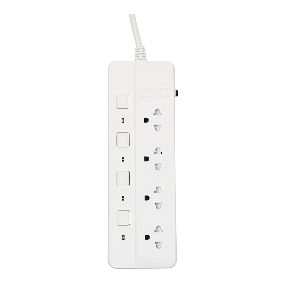 PLUG (ปลั๊กไฟ) VOX SPORTEC P16-440 - 4 SOCKET 4 SWITCH 3M (WHITE) (F5ST3-VSA1-4401)